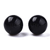 Natural Black Stone Beads G-R483-02-8mm-3