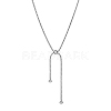 Non-Tarnish 304 Stainless Steel Snake Chains Lariat Necklaces AA0282-2-1