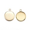 Ion Plating(IP) 304 Stainless Steel Pendant Cabochon Settings X-STAS-G127-13-12mm-G-1