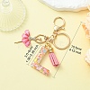 Letter A~Z Transparent Glitter Resin Pendant Keychains KEYC-FZ00024-22-5