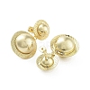Half Round Brass Dangle Stud Earrings EJEW-Q811-04G-2