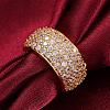 Classic Brass Cubic Zirconia Wide Band Rings for Women RJEW-BB08100-7G-4