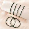 Natural Moss Agate Beaded Stretch Bracelets BJEW-D446-A-44-4
