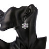 Silver Color Plated Brass Cubic Zirconia Snowflake Dangle Earrings EJEW-BB12300-6