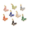 Butterfly Brass Micro Pave Clear Cubic Zirconia  Pendants KK-G406-44G-1