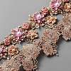 3D Flower Polyester Ribbon OCOR-WH0081-01-1