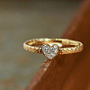 Heart 925 Sterling Silver Micro Pave Clear Cubic Zirconia Finger Rings FS-WGC3F33-01-1