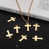 Ion Plating(IP) 304 Stainless Steel Tiny Cross Charms STAS-L159-06G-6