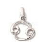 925 Sterling Silver Micro Pave Clear Cubic Zirconia Pendants STER-H117-01P-04-1