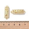 Rack Plating Brass Clear Cubic Zirconia Saint Connector Charms KK-C084-36B-G-3
