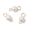 Wrinkle Textured Shell Pearl Round Connector Charms PALLOY-JF03824-01-1