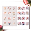 Flower Pattern Polymer Clay Earrings Water Transfer Paper PW-WG76974-03-1
