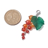 Grape Natural Carnelian Pendant Decorations HJEW-TA00266-02-3