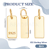 4Pcs 925 Sterling Silver Blank Rectangle Charms STER-PH0004-08-2
