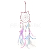 Woven Net/Web with Feather Hanging Suncatchers HJEW-F024-03A-1