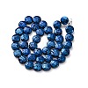 Electroplated Natural Lava Rock Beads Strands G-A256-F01-01H-3