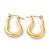 Ion Plating(IP) 304 Stainless Steel Twist Oval Hoop Earrings for Women EJEW-G293-07G-1