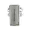 304 Stainless Steel Cuff Ring Components X-STAS-U059-02P-2
