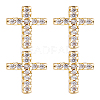 2 Pairs Brass Micro Pave Clear Cubic Zirconia Stud Earrings for Women EJEW-LP0001-57G-1