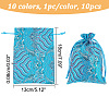  10Pcs 10 Colors Chinese Style Brocade Drawstring Gift Blessing Bags ABAG-NB0001-87-2