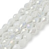 Opaque Solid Color Electroplate Glass Beads Strands LS-EGLA-N013-P4mm-B02-1