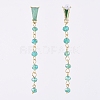 Electroplate Glass Dangle Stud Earrings EJEW-JE04017-02-4