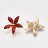 Brass Enamel Stud Earring Findings X-KK-T038-572C-G-NF-1