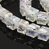 AB Color Plated Glass Faceted Cube Beads Strands GLAA-A031-4mm-AB11-2