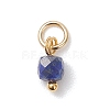 Faceted Cube Natural Mixed Gemstone Charms PALLOY-JF04879-3