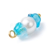 Baking Paint Pearlized Glass Imitation Pearl Pendants PALLOY-JF04300-02-5
