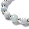 Natural Aquamarine Beads Stretch Bracelet Set for Men Women Girl Gift BJEW-JB06709-10