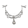 Alloy Rhinestone Hair Chain OHAR-M044-02C-S-1