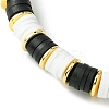 2Pcs 2 Color Polymer Clay Disc Heishi Surfer Stretch Bracelets Set BJEW-JB09790-5