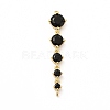 Rack Plating Brass Pave Cubic Zirconia Connector Charms KK-G458-02G-02-1