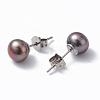 Natural Pearl Ear Studs EJEW-P223-01E-P01-2