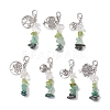 Natural Peridot & Quartz Crystal Chips Pendant Decoration HJEW-JM02100-04-1