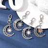 4Pcs Moon & Sun Alloy Pendant Decorations HJEW-JM01596-4