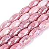 Anti-Tarnish Electroplate Glass Beads Strands EGLA-Q130-02A-14-1