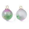 Two Tone Transparent Spray Painted Glass Pendants GLAA-N035-020C-C02-2