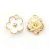 Light Gold Plated Alloy Enamel Pendants ENAM-R136-16-3