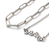 304 Stainless Steel Paperclip Chains & Cable Chain Bracelet Sets AJEW-U005-05C-P-3