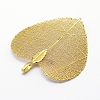 Brass Plated Natural Leaf Pendants KK-G321-A-17-2