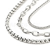 304 Stainless Steel Triple Layer Chains for Jeans Pants AJEW-E049-01P-2