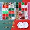 Christmas DIY Polymer Clay & Acrylic & Glass Beads: Bracelets Making Kits DIY-FS0007-99-7