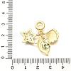 Rack Plating Brass Micro Pave Cubic Zirconia Pendants KK-M309-32G-3