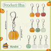 Natural Gemstone Autumn Pumpkin Pendant Locking Stitch Markers HJEW-AB00610-2