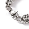 201 Stainless Steel Rope Chain Bracelets BJEW-R313-08A-P-3