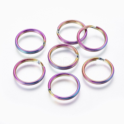 Ion Plating(IP) 304 Stainless Steel Split Key Rings LS-STAS-G201-08A-M-1