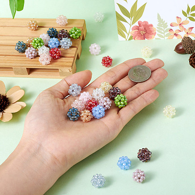 36Pcs 12 Colors Handmade Glass Woven Beads WOVE-TA0001-08-1