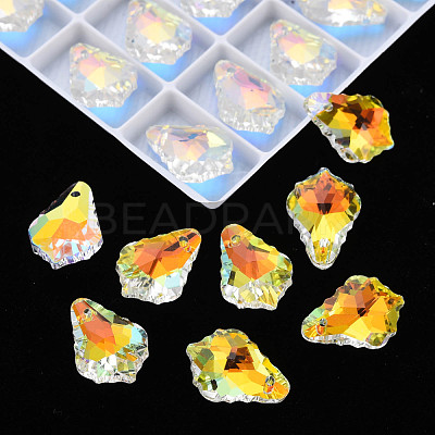 Electroplated Glass Pendants EGLA-N006-019D-1